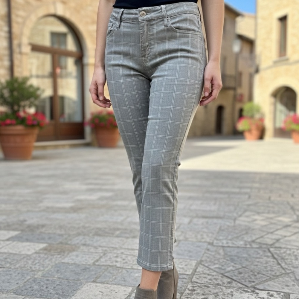 Frame Denim Gray Checkered Trousers